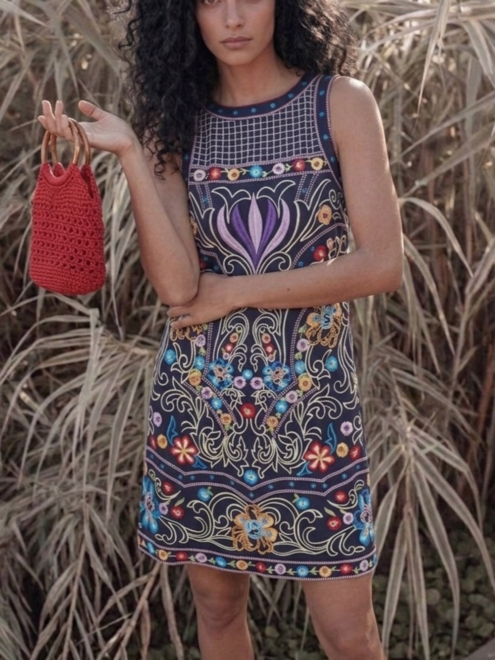 MAEVE X Anthropologie EMBROIDERED Multicolored Tunic Shift Dress - Gorgeous!